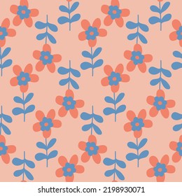 Rosa Blumen nahtlose Muster für Textildesign, Illustration einfache Flachkunst