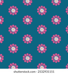 Patrón transparente de flores rosadas, elemento botánico dibujado a mano de Vector, diseño de fondo de flores de doodle para tela, ropa, Fondo de pantalla, carteles, Sitios web, estampados, doblez.