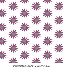 Patrón transparente de flores rosadas, elemento botánico dibujado a mano de Vector, diseño de fondo de flores de doodle para tela, ropa, Fondo de pantalla, carteles, Sitios web, estampados, doblez.