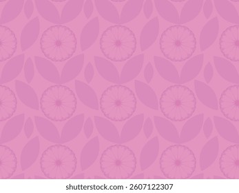 Pink Flowers. Seamless vector pattern. 