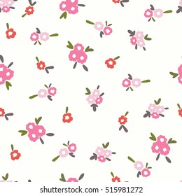 Pink Flowers Small Floral Pattern Graphic Stock Vector (Royalty Free ...