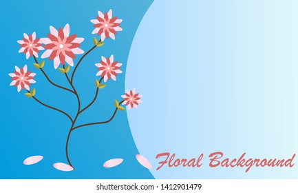 Pink flowers Swallowtail bouquet on soft blue background,vector illustration