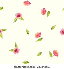 pink flowers. vector seamless pattern