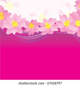 pink flowers wave blank