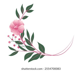 Pink Flowers wreath with bud