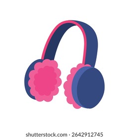 Protetores de ouvido florais cor-de-rosa fofo. Ilustração vetorial