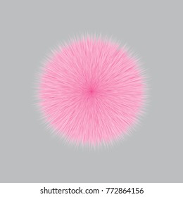 Pink Fluffy Vector Hair Ball