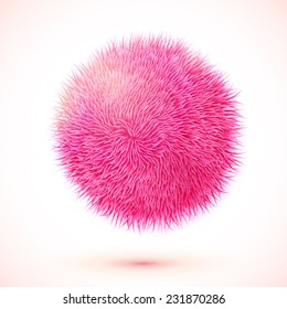 Pink fluffy vector isolated sphere