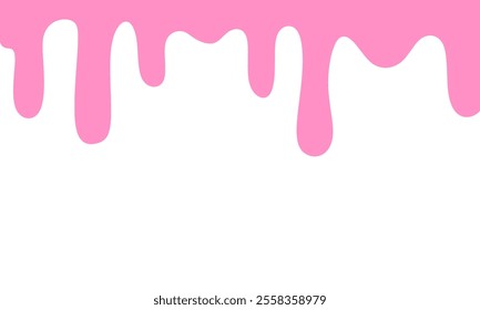 pink fluid background. Seamless pattern of melted strawberry pink. Banner seamless pattern. Vector illustration
