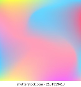 Pink Fluid Curve Dynamic Blue Background. Wavy Happy Rainbow Blurred Design Pic. Yellow Multicolor Neon Pastel Purple Swirl Gradient Mesh. Light Water Liquid Green Color Gradient Background.