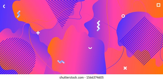 Pink Fluid Design. Vibrant Wave Illustration. Abstract Geometric Brochure. Purple Graphic Artwork. Gradient Fluid Poster. Business Wave Background. Bright Vector Artwork. Gradient Fluid Banner.
