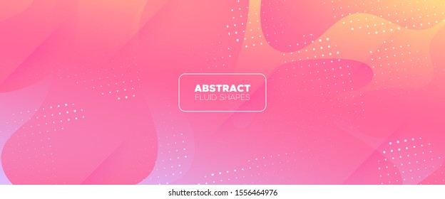 Pink Fluid Illustration. Multicolor 3d Liquid Shape. Gradient Geometric Poster. Graphic Banner. Flow Background. Orange Abstract Shapes. Trendy Dynamic Wallpaper. Graphic Pattern. Fluid Background.