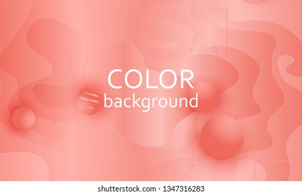 Pink fluid pattern. Coral background. Vector illustration. Coral color gradient.