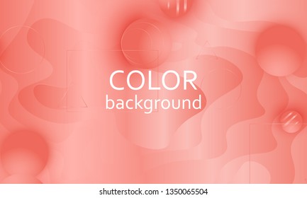 Pink fluid pattern. Coral background. Vector illustration. Coral color gradient.