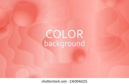 Pink fluid pattern. Coral background. Vector illustration. Coral color gradient.