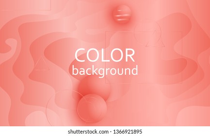Pink fluid pattern. Coral background. Vector illustration. Coral color gradient.
