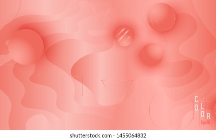 Pink fluid pattern. Coral background. Vector illustration. Coral color gradient.