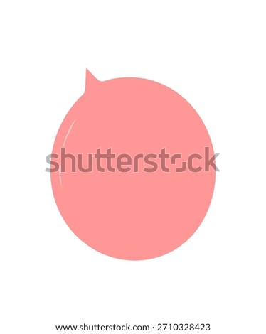 Pink fluid speech bubble sticker with hand drawn style and round form. Conversation and chat message textbox, dialogue icon for abstract design element.