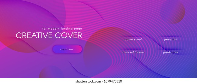 Rosa Flüssigkeitsstreifen. Technologiedesign. Abstrakte dynamische Landing Page. Lebhaftes Curve Poster. Flüssigkeitsstreifen. Flow Lines Magazine. 3D Flow Textur. violette Flüssigkeitsstreifen. Kreative Website.