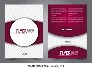 Pink flyer template design. Brochure abstract background for business, education, presentation, advertisement. Corporate identity style concept. Editable vector illustration.