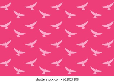 pink flying bird pattern
