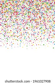 Pink Flying Circle Illustration. Fun Star Decoration. Orange Confetti Background. Shiny Dot Background. Purple Sparkle Square.