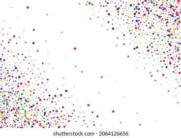 Pink Flying Dot Illustration. Element Confetti Background. Red Star Decoration. Gift Square Illustration. Green Christmas Circle.