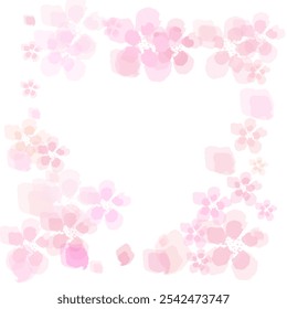 pink flying petals of sakura. Seamless background. Vector  Heart Fly Card. Tree Mother Poster. 