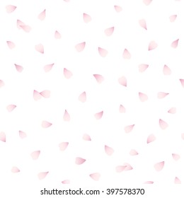 Pink flying petals of sakura. Seamless pattern. Vector. 