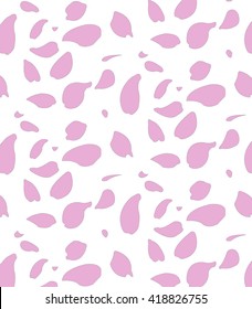 pink flying petals of sakura. vector background.
