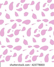 pink flying petals of sakura. vector background.