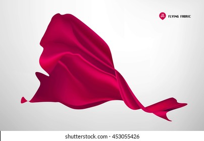 Pink flying silk fabric on white background for grand opening ceremony or other occasion