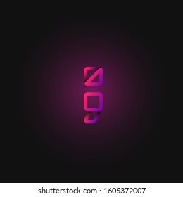 Pink folded line character from a fontset, vector illustration