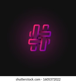 Pink folded line character from a fontset, vector illustration