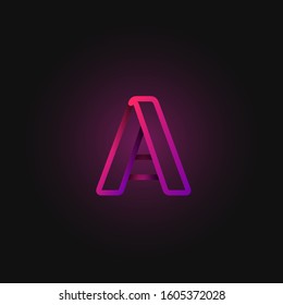 Pink folded line character from a fontset, vector illustration
