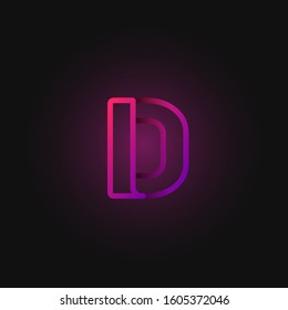 Pink folded line character from a fontset, vector illustration