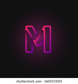 Pink folded line character from a fontset, vector illustration