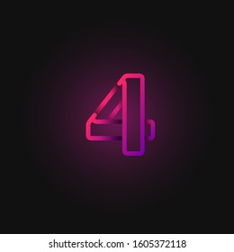 Pink folded line character from a fontset, vector illustration