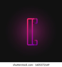 Pink folded line character from a fontset, vector illustration