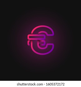 Pink folded line character from a fontset, vector illustration