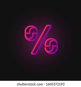 Pink folded line character from a fontset, vector illustration