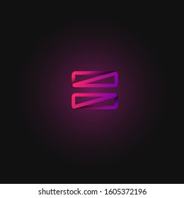 Pink folded line character from a fontset, vector illustration