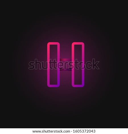Pink folded line character from a fontset, vector illustration