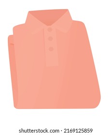 Pink folded polo t shirt. vector