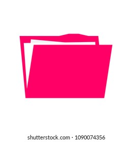 Pink Folder Icon On White Background Stock Vector (Royalty Free ...