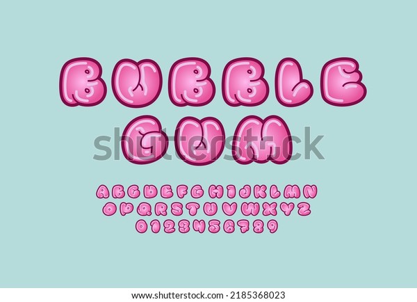 Pink Font Comic Alphabet Cartoon Style Stock Vector (Royalty Free ...