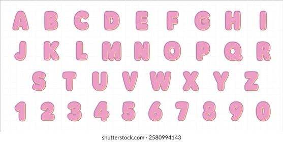 Pink Font Style Alphabet Collection with Cute and Playful Letter Style