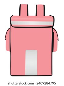 Pink food delivery bag. vector