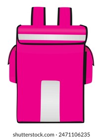 Pink food delivery bag. vector