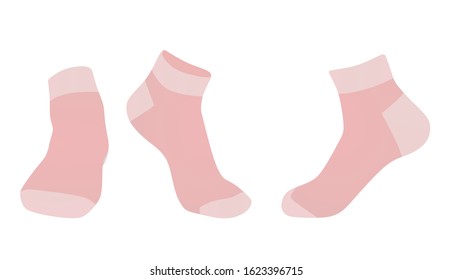 Pink foot socks. vector illustration